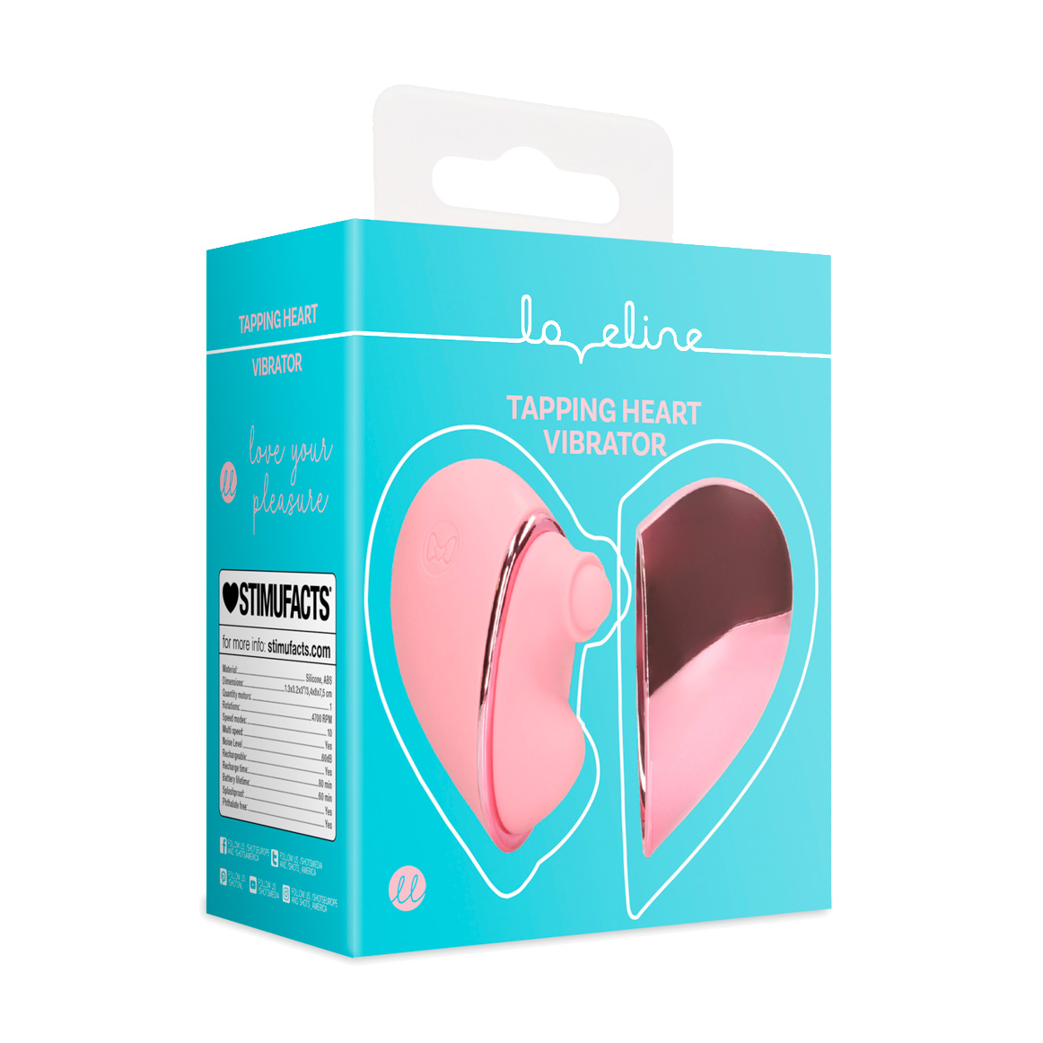 Кліторальний вібратор Loveline Tapping Heart Vibrator рожевий, 1 шт